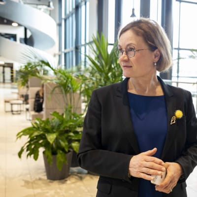 LUT-yliopiston vararehtori Jaana Sandström Lappeenrannan kampuksen aulassa.