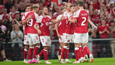 Danmark firar mål.