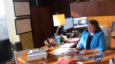 Teresa Meredith i sitt arbetsrum i Indianapolis.