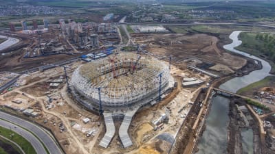 Stadionbygge inför fotbolls-VM 2018.