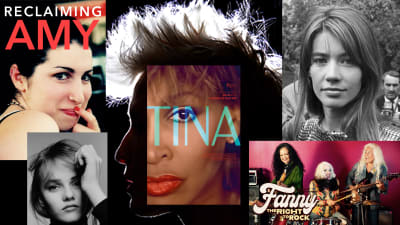Kuvakooste Ylen alkukevään musiikkidokumenteista, kuvissa muun muassa Amy Winehouse, Tina Turner, Fanny ja Françoise Hardy.