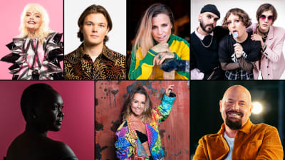 Bildkollage över artisterna i Melodifestivalen 2022, deltävling 4