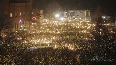 Manifestation mot terrorism i Köpenhamn.