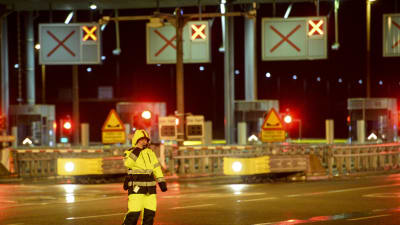 Öresundsbron 30 november 2015 när den stängdes på grund av storm.
