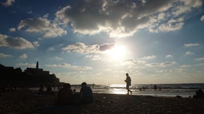 Stranden utanför Jaffa i Tel Aviv