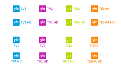 Yles tv-kanallogotyper i färg