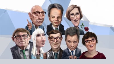Karikatyr av alla presidentvalskandidater 2018.