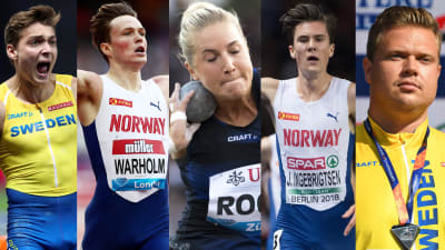 Fem nordiska superstjärnor i VM i friidrott 2019.