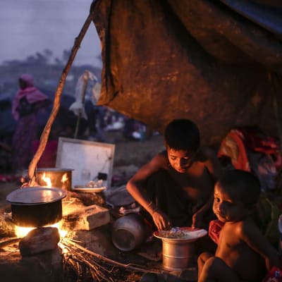 Flyktingläger i Bangladesh.