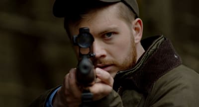 Alexander Holmlund i rollen som Mats i filmen Jakten av Ville Tanttu.
