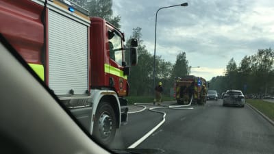 Gräsbrand på ön Hirvensalo i Åbo.