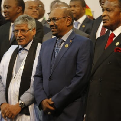 Sudans president Omar al-Bashir  under sitt besök i Sydafrika 14 juni 2015.