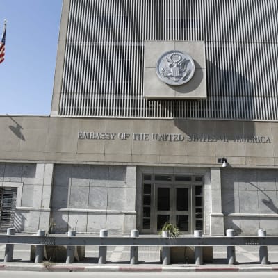 USA:s ambassad i Tel Aviv, Israel.