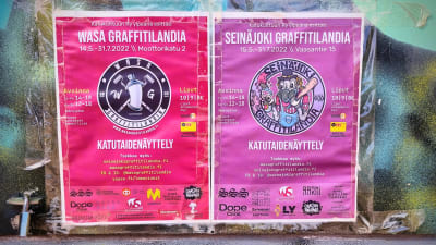 Reklamaffischer för graffitikonstutställningar