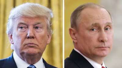 Donald Trump och Vladimir Putin i en kombinationsbild.
