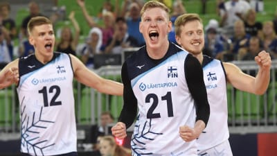 Samuli Kaislasalo, Fedor Ivanov, Elviss Krastins alla spelare i Finlands volleyboll landslag. 