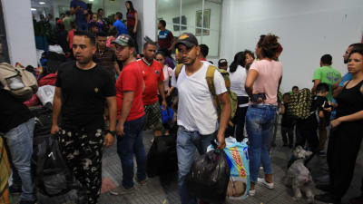 Venezuelanska flyktingar i Colombia den 15 maj 2019.