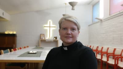Studentpräst Mia Pusa i Åbos campukapell