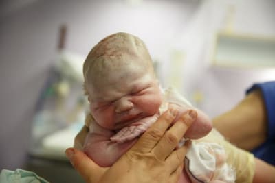 En nyfödd baby. 