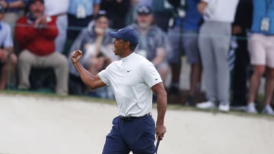 Tiger Woods gjorde sex birdies under sin andra runda i The Masters.