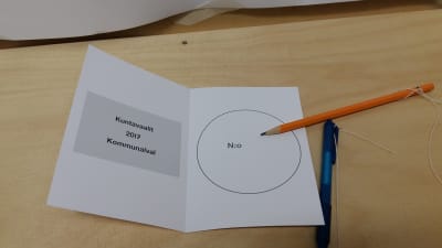 Valsedel vid kommunalvalet 2017.