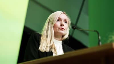 Maria Ohisalo under De grönas partimöte i Björneborg den 15.6.2019.