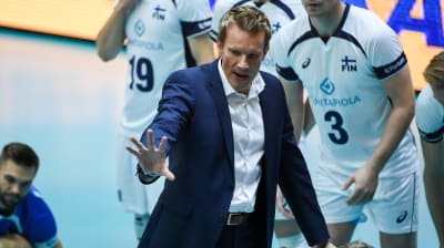Tuomas Sammelvuo, volleybollandslagets tränare, hösten 2016.