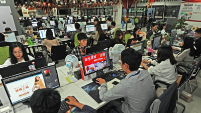 Elektronisk partihandel i Yiwu i Kina.