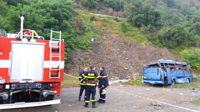 Bussolycka i Svoge i Bulgarien. 