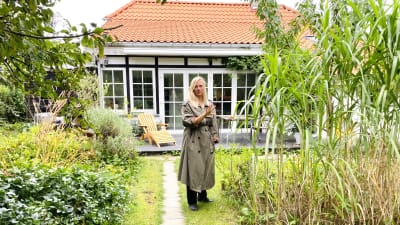 Linda Wassberg på gården hemma i Köpenhamn