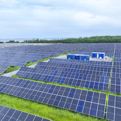 Oomi Oy:n omistama Vihreäsaaren aurinkovoimala Oulussa 29.6.2023