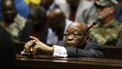 Sydafrikas förra president Jacob Zuma i rättegång.