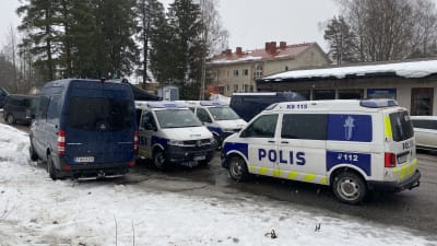 Polisens pådrag i Juupajoki den 15 januari 2023.