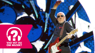Pete Townshend spelar elgitarr och har ena armen uppe i luften.