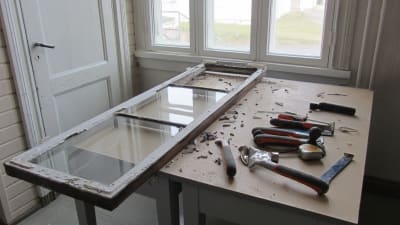 fönster som restaureras