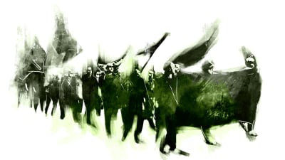 Grafisk framställning av Finska Motståndsrörelsens demonstrationståg.