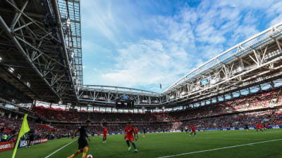 Bild på stadion från matchen Chile–Australien i Moskva.