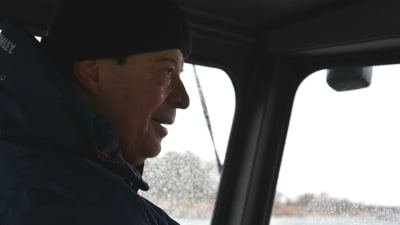 Carl de la Chapelle från Skärgårdskompaniet på väg till Örö