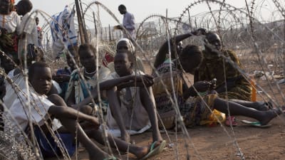 Sydsudanesiska flyktingar på ett läger i Juba i Sydsudan. 