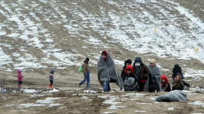 Flyktingar i gränsområdet mellan Serbien och Makedonien