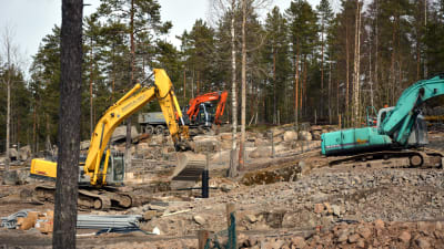 Här byggs huset som de två jättepandorna ska bo i.