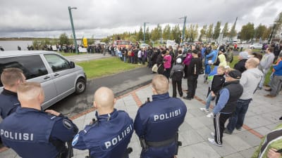 Demonstration mot immigration i Torneå 19 september 2015.