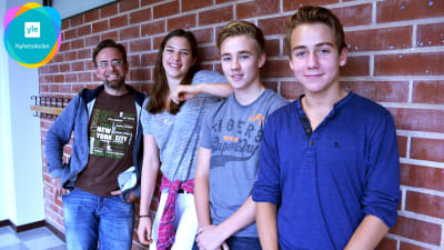 Thomas Silén, Luoise Rosenlew, Oscar Rosenlew och Viktor Seppälä vid Norsen.