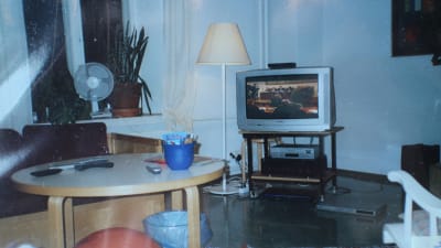Tv-rum på Lappviken. Från Katarina Petterssons fotoalbum.