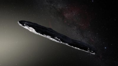 Konstnärens vision av Oumuamua.