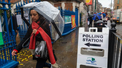 Vallokal i London 12 december 2019. 