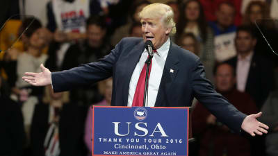 Donald Trump på tackturné i Ohio.