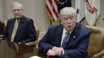 Donald Trump (t.h.) och Mitch McConnell