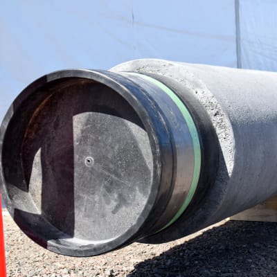 Gasledningsrör för Balticconnector i Ingå.