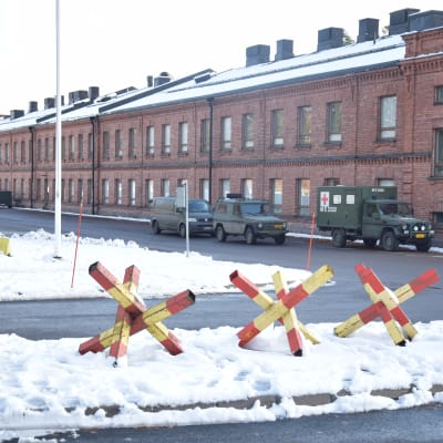 Kasernbyggnad på Nylands Brigad.